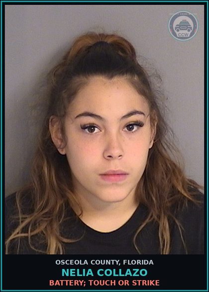 CCW arrest card for NELIA COLLAZO in Osceola County: BATTERY; TOUCH OR STRIKE