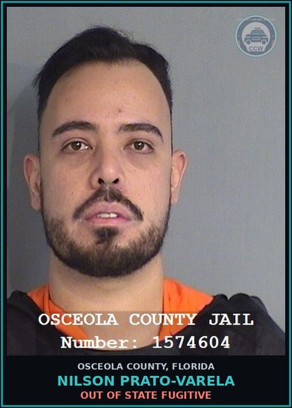 CCW arrest card for NILSON PRATO-VARELA in Osceola County: OUT OF STATE FUGITIVE