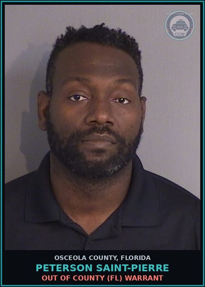 CCW arrest card for PETERSON SAINT-PIERRE in Osceola County: OUT OF COUNTY (FL) WARRANT