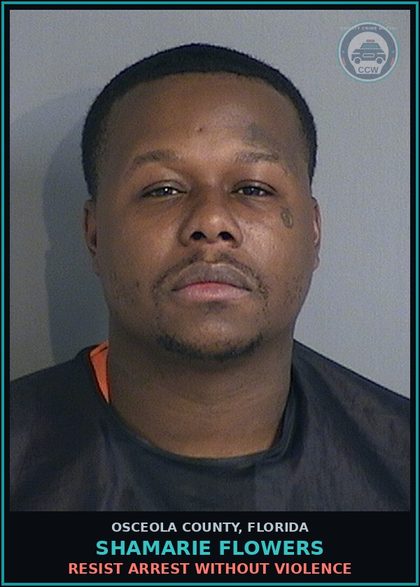 CCW arrest card for SHAMARIE FLOWERS in Osceola County: NON-SUPPORT