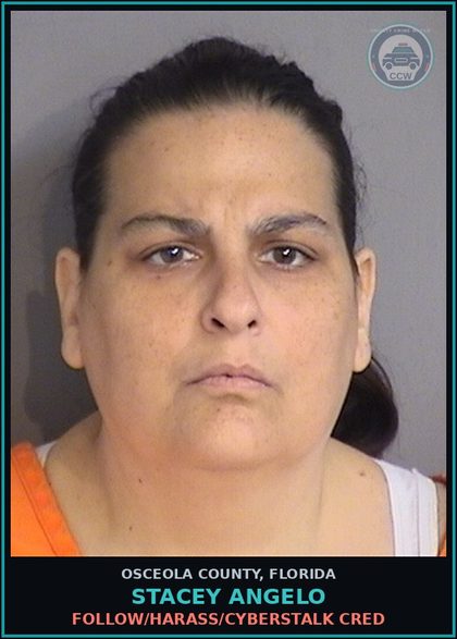 CCW arrest card for STACEY ANGELO in Osceola County: FOLLOW/HARASS/CYBERSTALK CRED