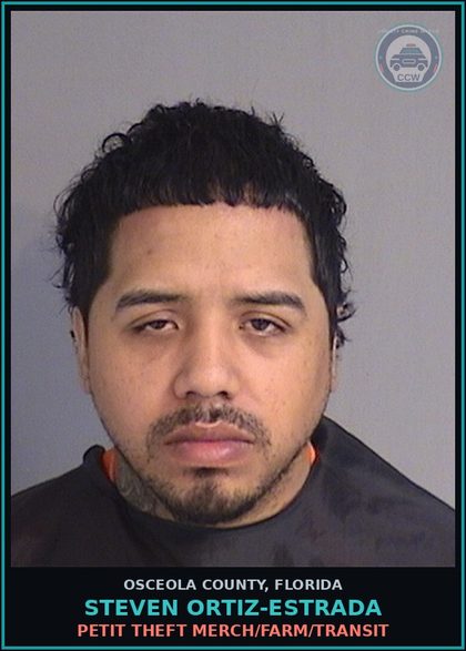 CCW arrest card for STEVEN ORTIZ-ESTRADA in Osceola County: OUT OF COUNTY (FL) WARRANT