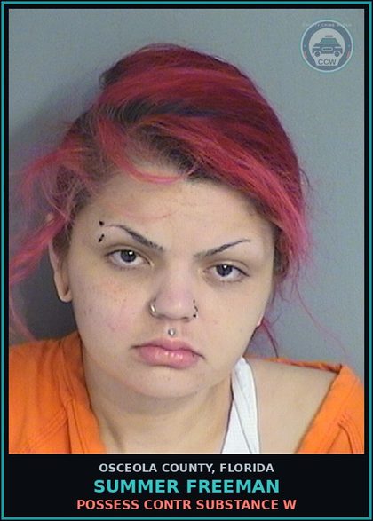 CCW arrest card for SUMMER FREEMAN in Osceola County: POSSESS contr substance W