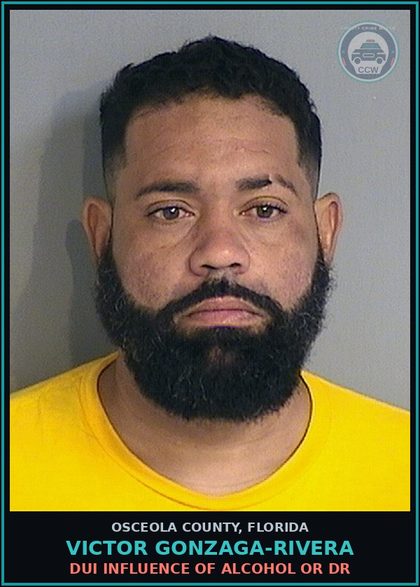 CCW arrest card for VICTOR GONZAGA-RIVERA in Osceola County: DUI INFLUENCE OF ALCOHOL OR DR