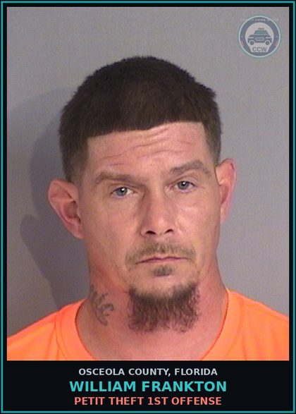 CCW arrest card for WILLIAM FRANKTON in Osceola County: PETIT THEFT 1ST OFFENSE