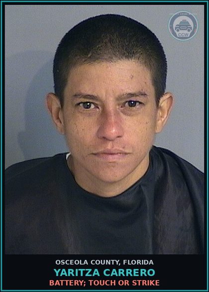CCW arrest card for YARITZA CARRERO in Osceola County: BURG UNOCC STRUCT UNARMED