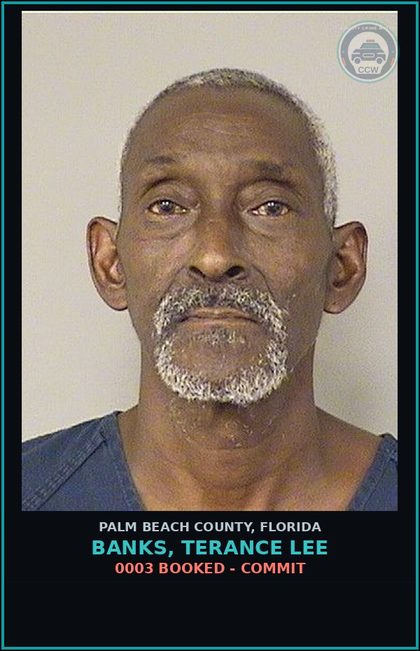 CCW arrest card for BANKS, TERANCE LEE in Palm Beach County: 0003 BOOKED - COMMIT