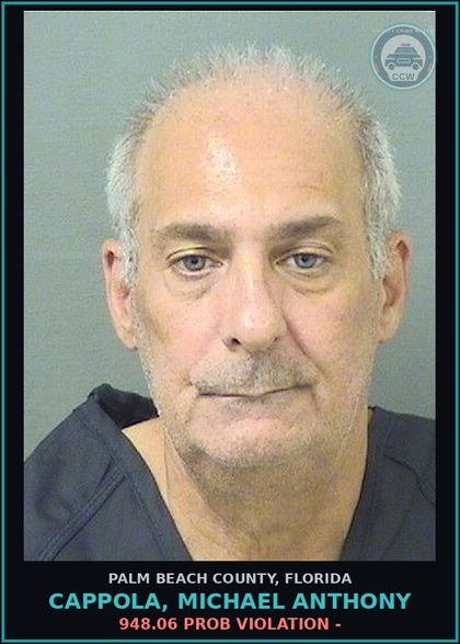 CCW arrest card for CAPPOLA, MICHAEL ANTHONY in Palm Beach County: 948.06 PROB VIOLATION -