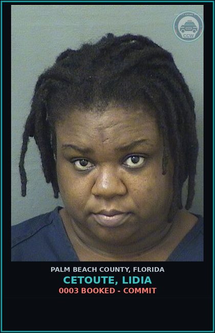 CCW arrest card for CETOUTE, LIDIA in Palm Beach County: 0003 BOOKED - COMMIT