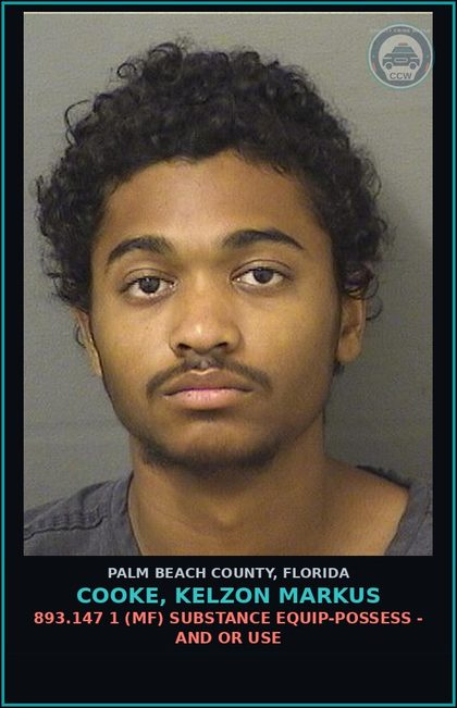 CCW arrest card for COOKE, KELZON MARKUS in Palm Beach County: 812.014 3A (MS) LARC - OTHER THEFT