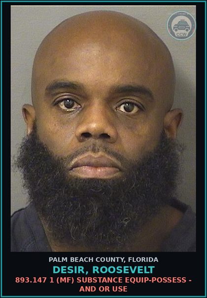 CCW arrest card for DESIR, ROOSEVELT in Palm Beach County: 893.13 6A (FT) DRUGS-POSSESS - POSSESS contr substance W/O PRESCRIPTION