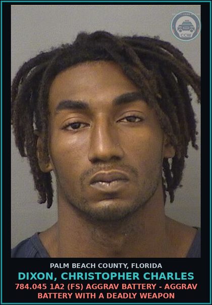 CCW arrest card for DIXON, CHRISTOPHER CHARLES in Palm Beach County: 812.014 2C6 (FT) VEH THEFT - GRAND THEFT OF MOTOR VEHICLE