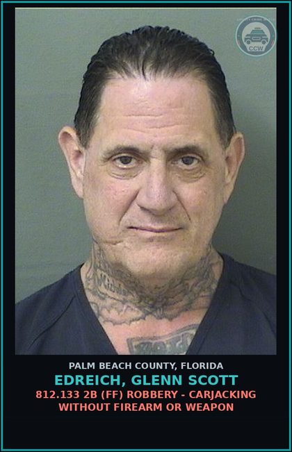 CCW arrest card for EDREICH, GLENN SCOTT in Palm Beach County: 893.13 6A (FT) DRUGS-POSSESS - POSSESS contr substance W/O PRESCRIPTION