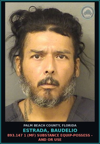 CCW arrest card for ESTRADA, BAUDELIO in Palm Beach County: 893.13 6A (FT) DRUGS-POSSESS - POSSESS contr substance W/O PRESCRIPTION