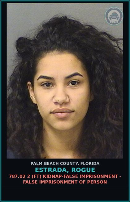 CCW arrest card for ESTRADA, ROGUE in Palm Beach County: 787.02 2 (FT) KIDNAP-FALSE IMPRISONMENT - FALSE IMPRISONMENT OF PERSON