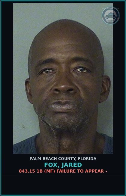 CCW arrest card for FOX, JARED in Palm Beach County: 812.014 3C (FT) LARC - PETIT THEFT MERCH FARM TRANSIT 2+ PRIOR CONV