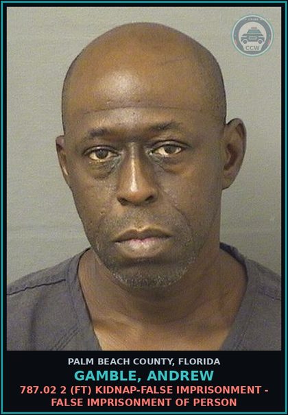 CCW arrest card for GAMBLE, ANDREW in Palm Beach County: 784.041 2A (FT) BATTERY - COMMIT DOMESTIC BATTERY BY STRANGULATION