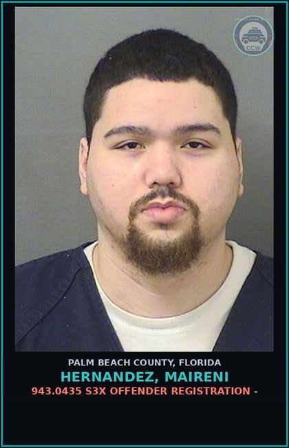 CCW arrest card for HERNANDEZ, MAIRENI in Palm Beach County: 943.0435 s3x OFFENDER REGISTRATION -