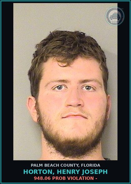 CCW arrest card for HORTON, HENRY JOSEPH in Palm Beach County: 948.06 PROB VIOLATION -