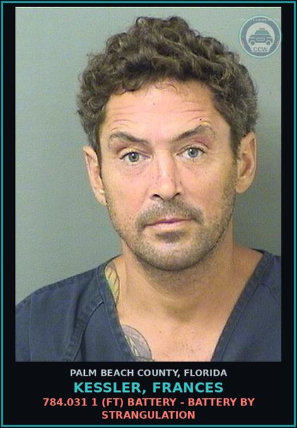 CCW arrest card for KESSLER, FRANCES in Palm Beach County: 784.031 1 (FT) BATTERY - BATTERY BY STRANGULATION