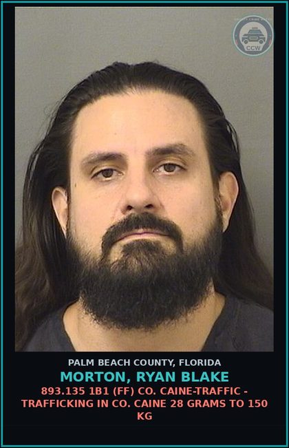 CCW arrest card for MORTON, RYAN BLAKE in Palm Beach County: 790.07 2 (FS) WEAPON OFFENSE - USE DISPLAY ETC FIREARM DURING FELONY