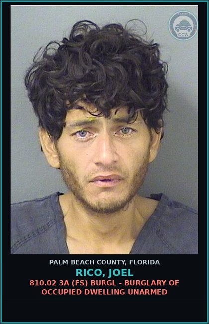 CCW arrest card for RICO, JOEL in Palm Beach County: 903.0471 CONDIT RELEASE VIOLATION -