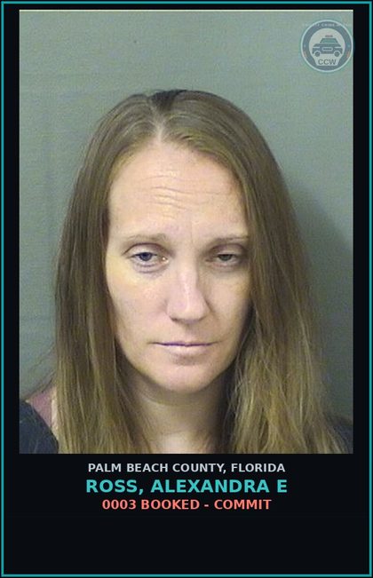 CCW arrest card for ROSS, ALEXANDRA E in Palm Beach County: 0003 BOOKED - COMMIT