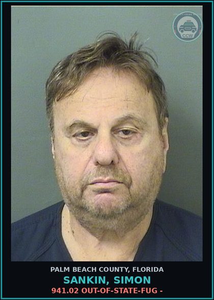 CCW arrest card for SANKIN, SIMON in Palm Beach County: 941.02 OUT-OF-STATE-FUG -