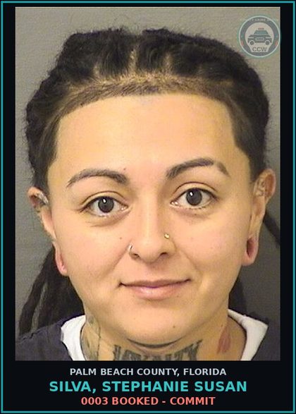 CCW arrest card for SILVA, STEPHANIE SUSAN in Palm Beach County: 0003 BOOKED - COMMIT