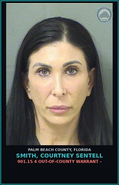 CCW arrest card for SMITH, COURTNEY SENTELL in Palm Beach County: 901.15 4 OUT-OF-COUNTY WARRANT -