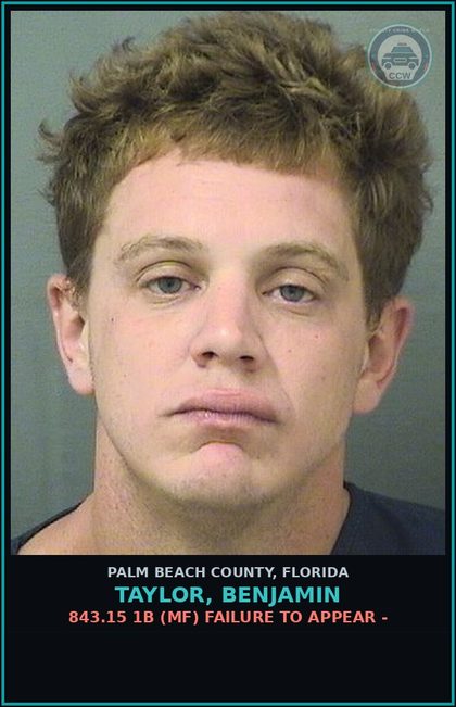 CCW arrest card for TAYLOR, BENJAMIN in Palm Beach County: 999.9999 9999 MUNICIPAL ORDINANCE VIOL - MUNICIPAL ORDINANCE VIOL