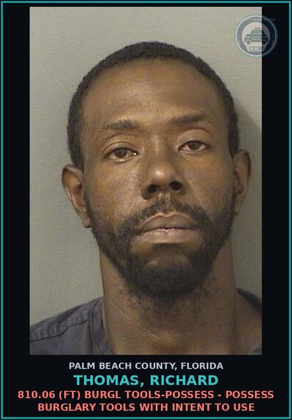 CCW arrest card for THOMAS, RICHARD in Palm Beach County: 893.13 6A (FT) DRUGS-POSSESS - POSSESS contr substance W/O PRESCRIPTION