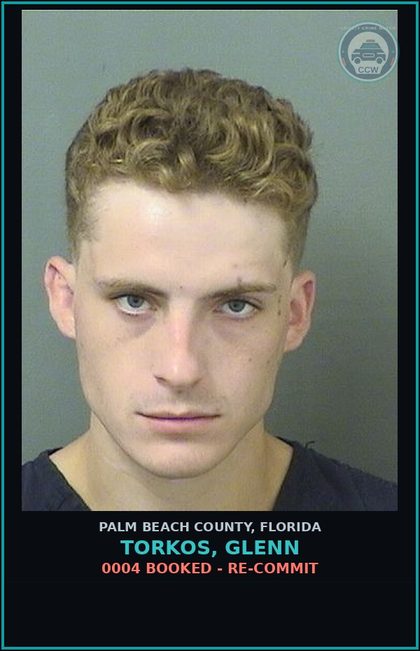 CCW arrest card for TORKOS, GLENN in Palm Beach County: 0004 BOOKED - RE-COMMIT