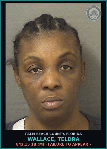 CCW arrest card for WALLACE, TELDRA in Palm Beach County: 0001 RETURN - RETURN PER COURT ORDER