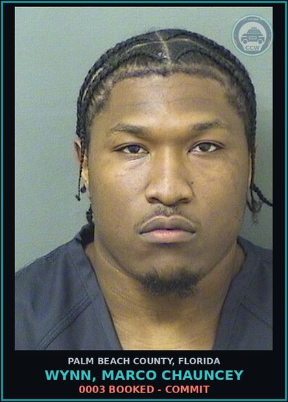 CCW arrest card for WYNN, MARCO CHAUNCEY in Palm Beach County: 0003 BOOKED - COMMIT