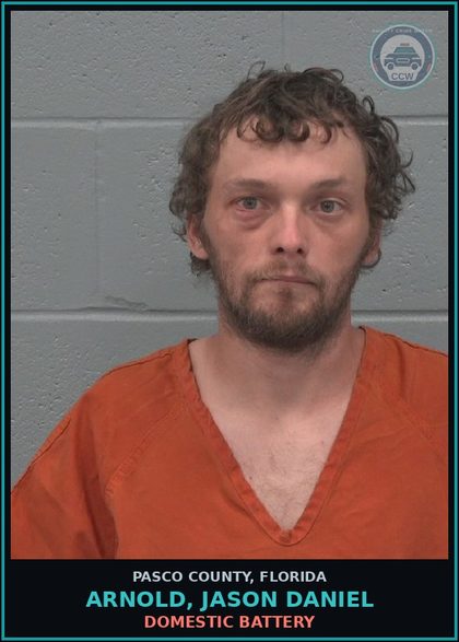 CCW arrest card for ARNOLD, JASON DANIEL in Pasco County: DOMESTIC BATTERY
