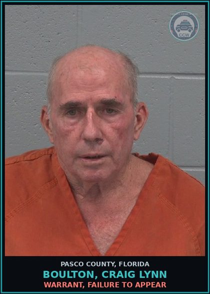 CCW arrest card for BOULTON, CRAIG LYNN in Pasco County: WARRANT, FAILURE TO APPEAR