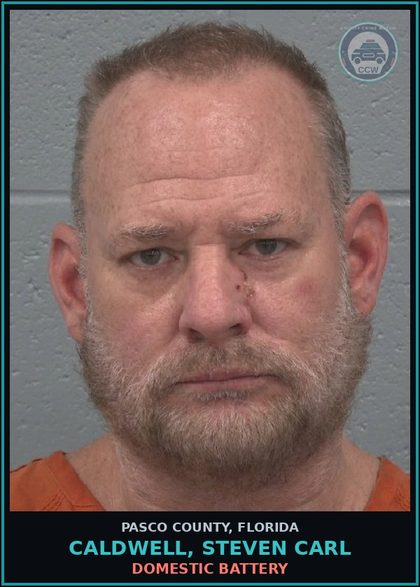CCW arrest card for CALDWELL, STEVEN CARL in Pasco County: DOMESTIC BATTERY