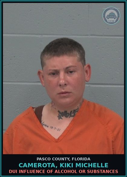 CCW arrest card for CAMEROTA, KIKI MICHELLE in Pasco County: DUI INFLUENCE OF ALCOHOL OR DRUGS