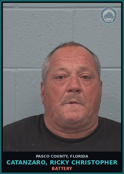 CCW arrest card for CATANZARO, RICKY CHRISTOPHER in Pasco County: BATTERY