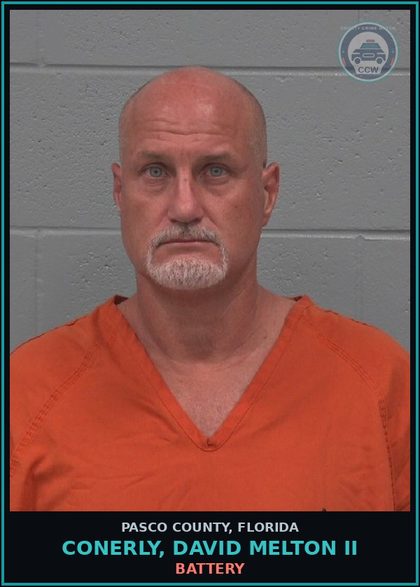 CCW arrest card for CONERLY, DAVID MELTON II in Pasco County: BATTERY