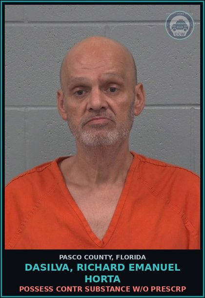 CCW arrest card for DASILVA, RICHARD EMANUEL HORTA in Pasco County: POSSESS contr substance W/O PRESCRIPTION