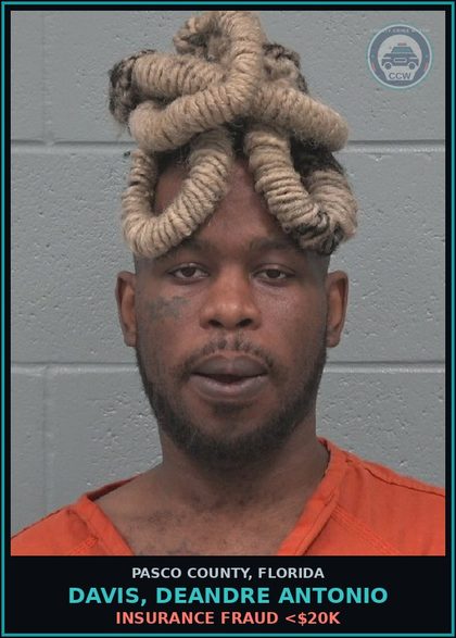 CCW arrest card for DAVIS, DEANDRE ANTONIO in Pasco County: INSURANCE FRAUD <$20K
