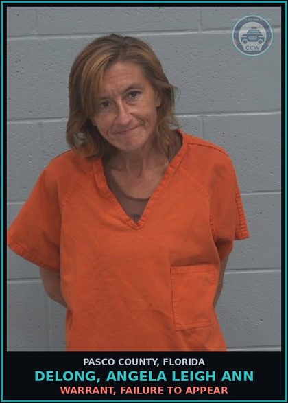 CCW arrest card for DELONG, ANGELA LEIGH ANN in Pasco County: WARRANT, FAILURE TO APPEAR