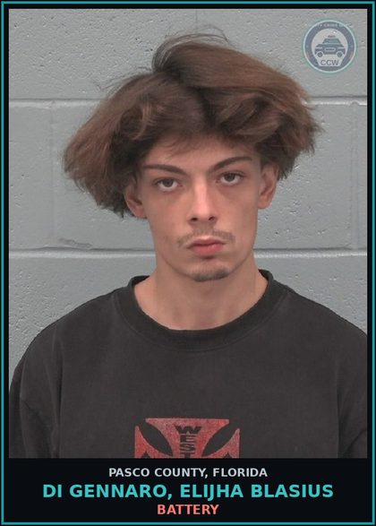 CCW arrest card for DI GENNARO, ELIJHA BLASIUS in Pasco County: BATTERY