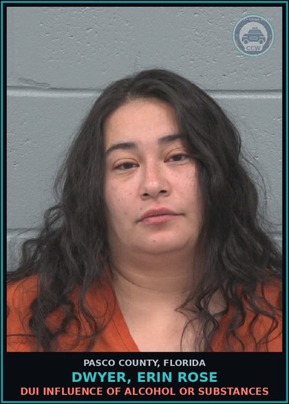 CCW arrest card for DWYER, ERIN ROSE in Pasco County: POSSESS 20 GRAMS OR LESS
