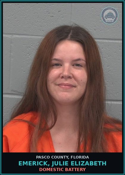 CCW arrest card for EMERICK, JULIE ELIZABETH in Pasco County: DOMESTIC BATTERY