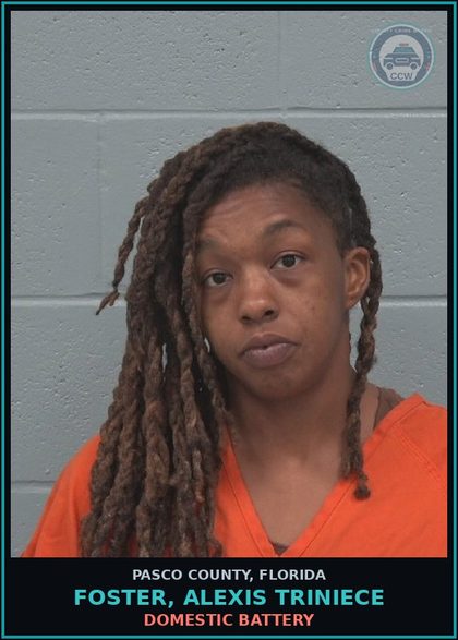 CCW arrest card for FOSTER, ALEXIS TRINIECE in Pasco County: DOMESTIC BATTERY