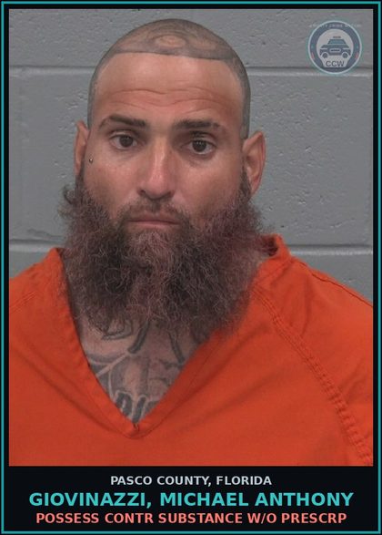 CCW arrest card for GIOVINAZZI, MICHAEL ANTHONY in Pasco County: POSSESS contr substance W/O PRESCRIPTION
