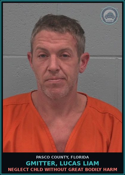 CCW arrest card for GMITTER, LUCAS LIAM in Pasco County: NEGLECT chld WITHOUT GREAT BODILY HARM